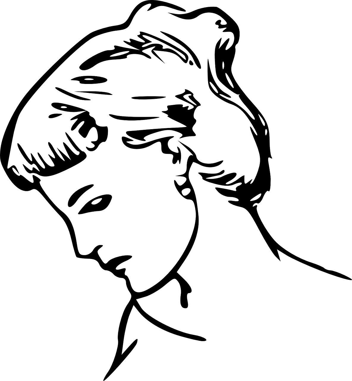 1184x1280 Woman,side Profile,face,head,black And White