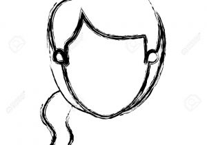300x210 ponytail drawing front view colorful caricature closeup front view