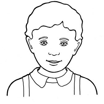 336x336 Cartoon Boy Hair Drawing Side View Simple Black Cute Messy