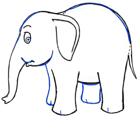 450x382 How To Draw Cartoon Elephants With Easy Steps Drawing Lesson