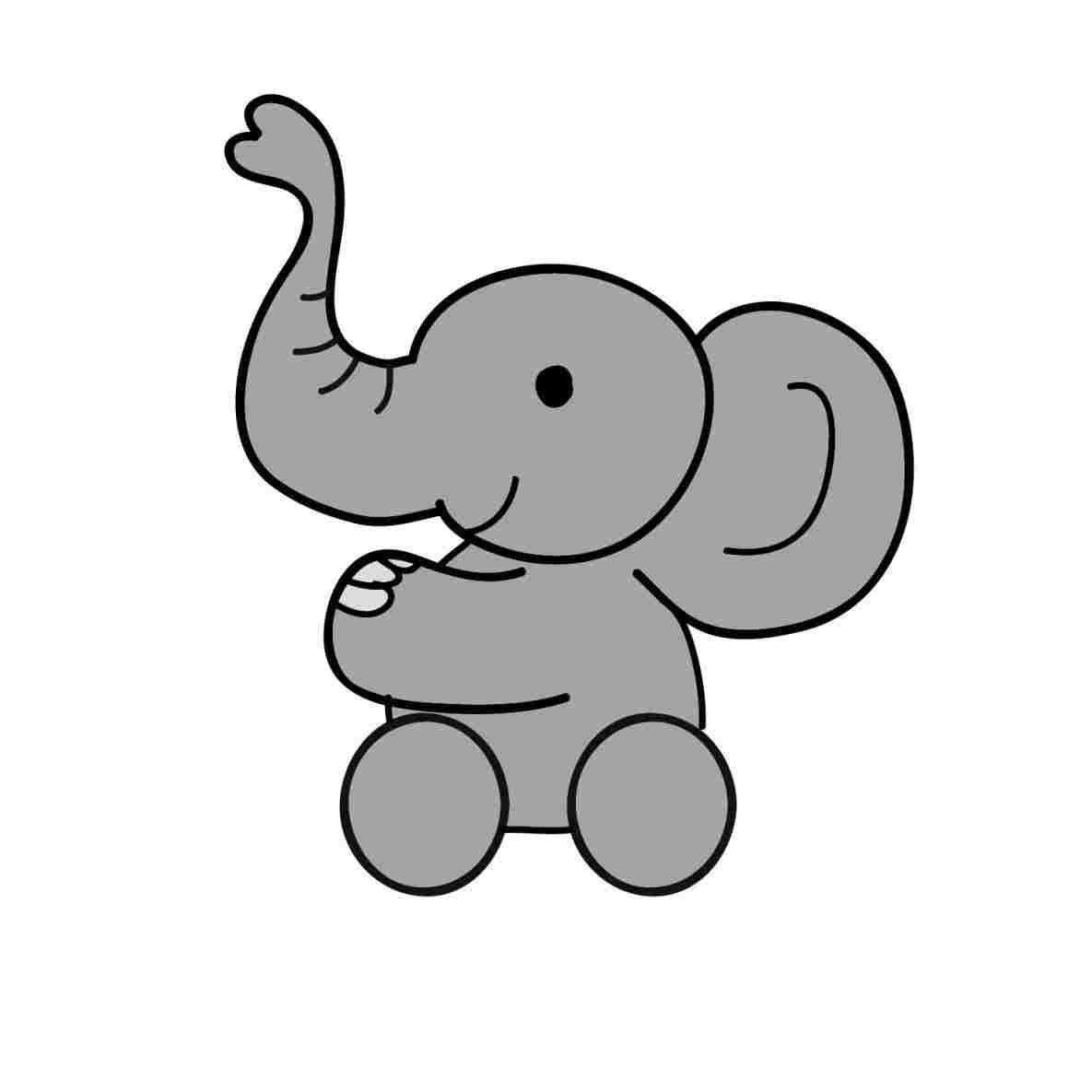 1185x1185 Elephant Drawing Of Side Of Elphants Face Cartoon Head