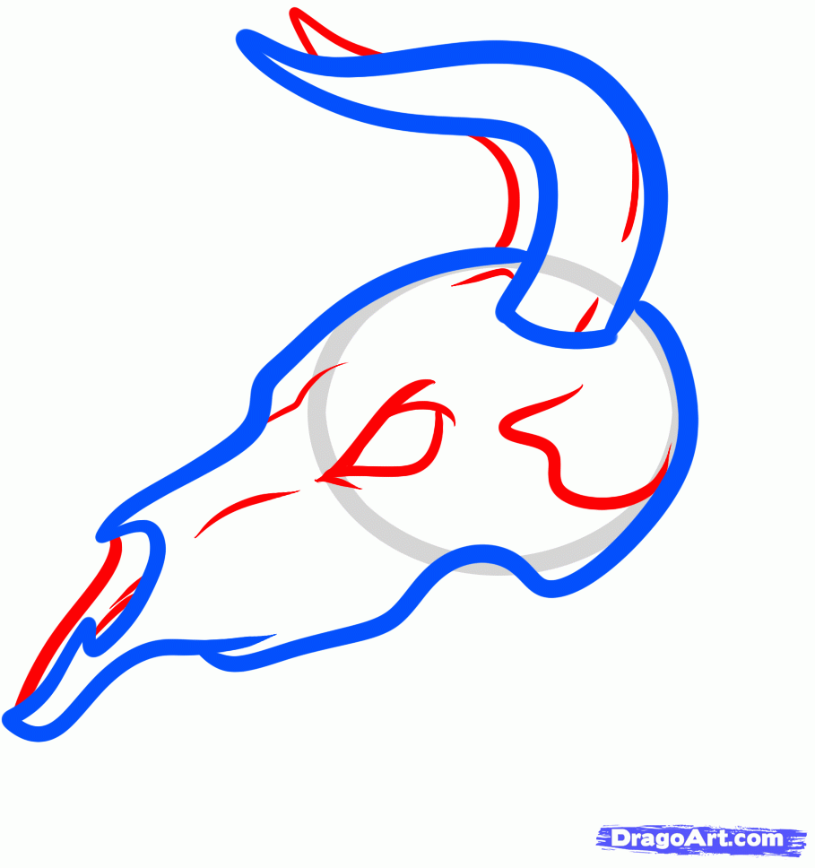 909x968 How To Draw A Cow Skull, Step