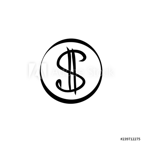 500x500 Dollar Sign Sketch, Drawing