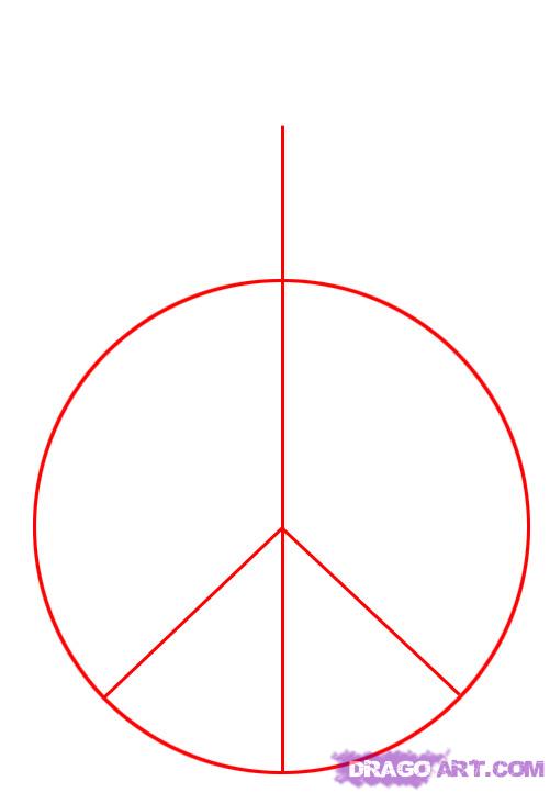 501x722 How To Draw A Peace Sign, Step