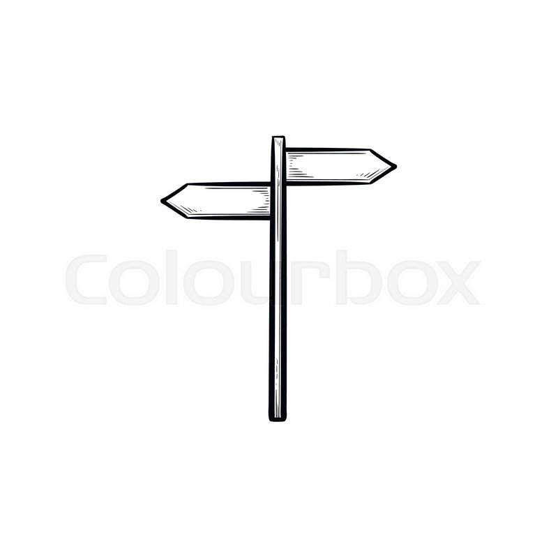 800x800 Direction Sign Hand Drawn Outline Stock Vector Colourbox