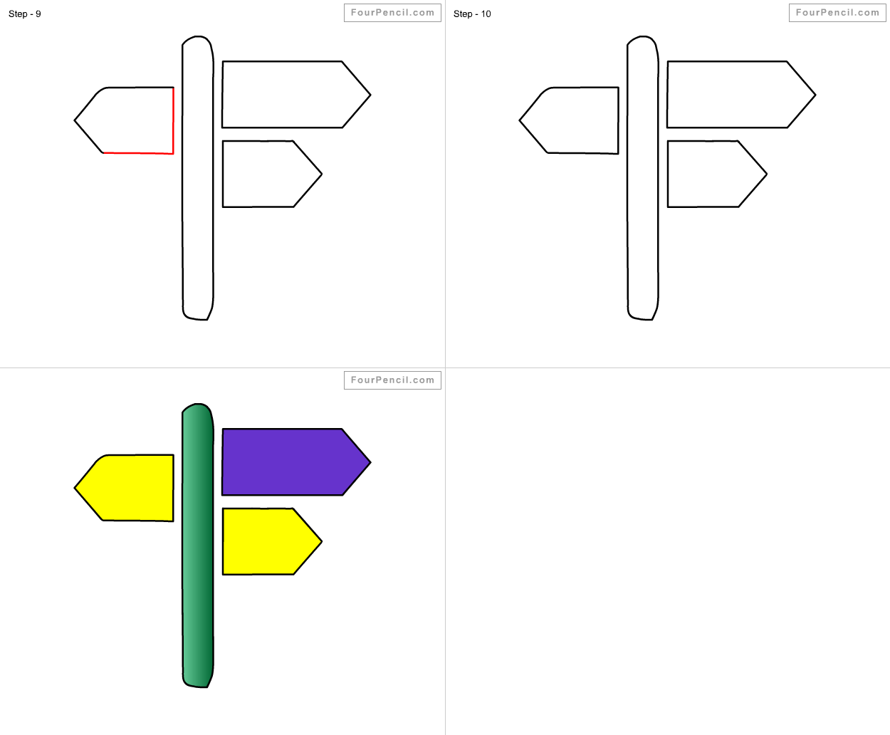 1250x1032 How To Draw Signpost For Kids Step