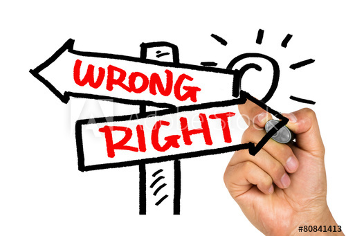 500x341 Right Or Wrong Signpost Hand Drawing On Whiteboard