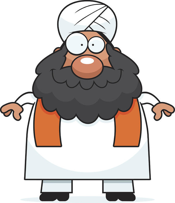 600x693 Smiling Cartoon Sikh Art Print