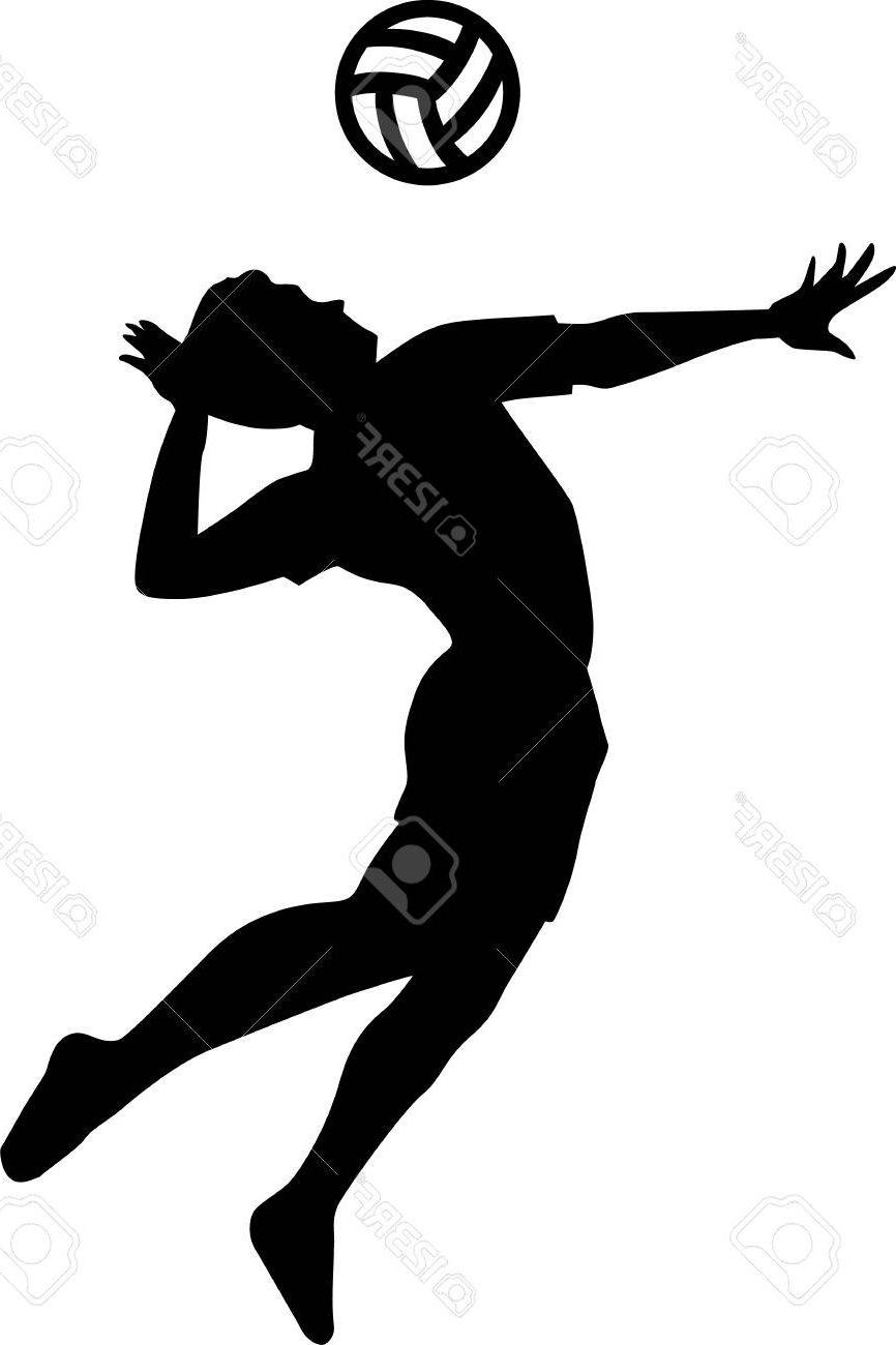 866x1300 Best Hd Volleyball Player Silhouette Drawing Free Vector Art