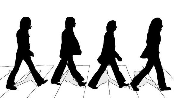 585x329 First Class Abbey Road Outline The Beatles Silhouette Drawing