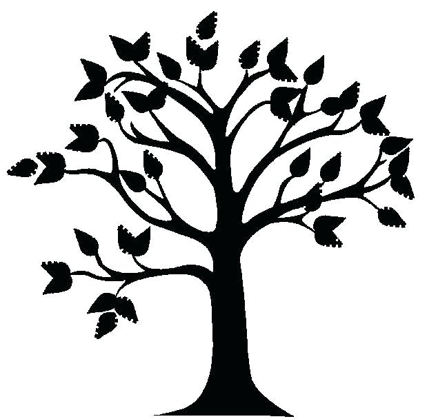 619x608 Winter Tree Silhouette Clip Art At Free For Outline Drawing