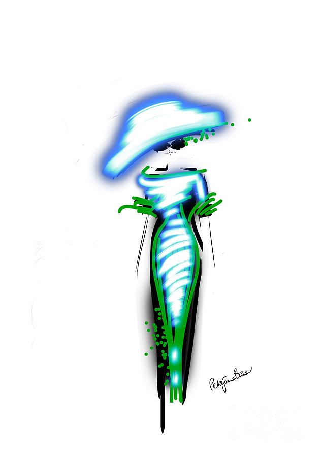 636x900 Model Sparkling Away In Cool Blue And Green Silk Couture Digital