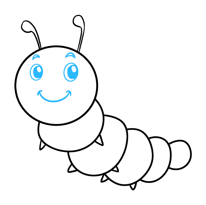 680x678 How To Draw A Cute Caterpillar