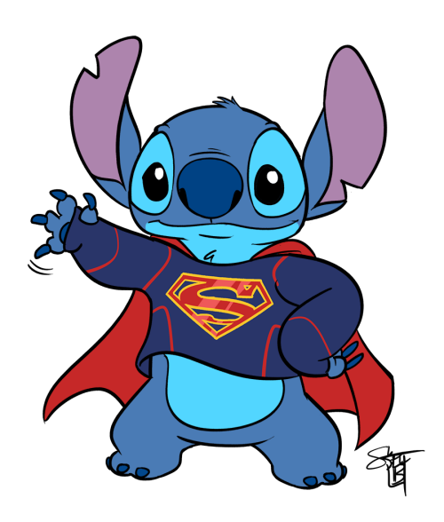 500x588 Tis A Silly Place Superman Stitch Drawing, Stitch, Angel, Lilo