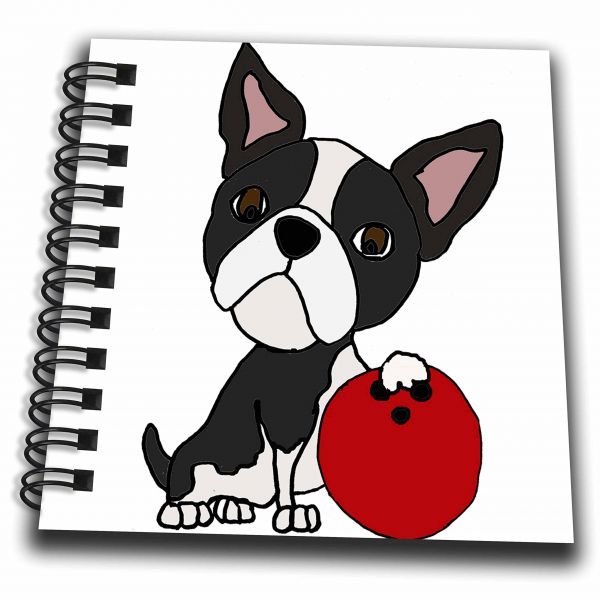 600x600 Db Silly Funny Boston Terrier Dog Bowling Cartoon