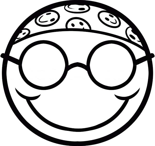 600x568 Hippie Smiley Silly Face Coloring