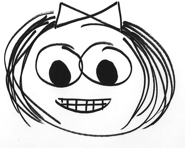 600x480 Little Girl Silly Face Coloring