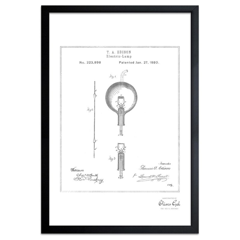 800x800 oliver gal 'edison electric lamp framed drawing print