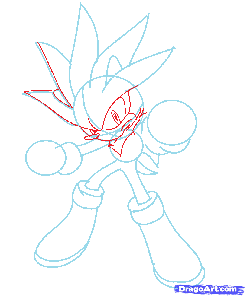 817x991 Draw Silver The Hedgehog, Step