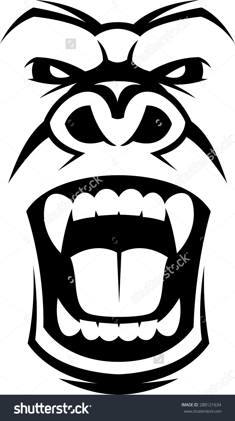 896x1600 Gorilla Face Clipart Black And White