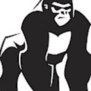 180x180 silverback gorilla graphic wood print