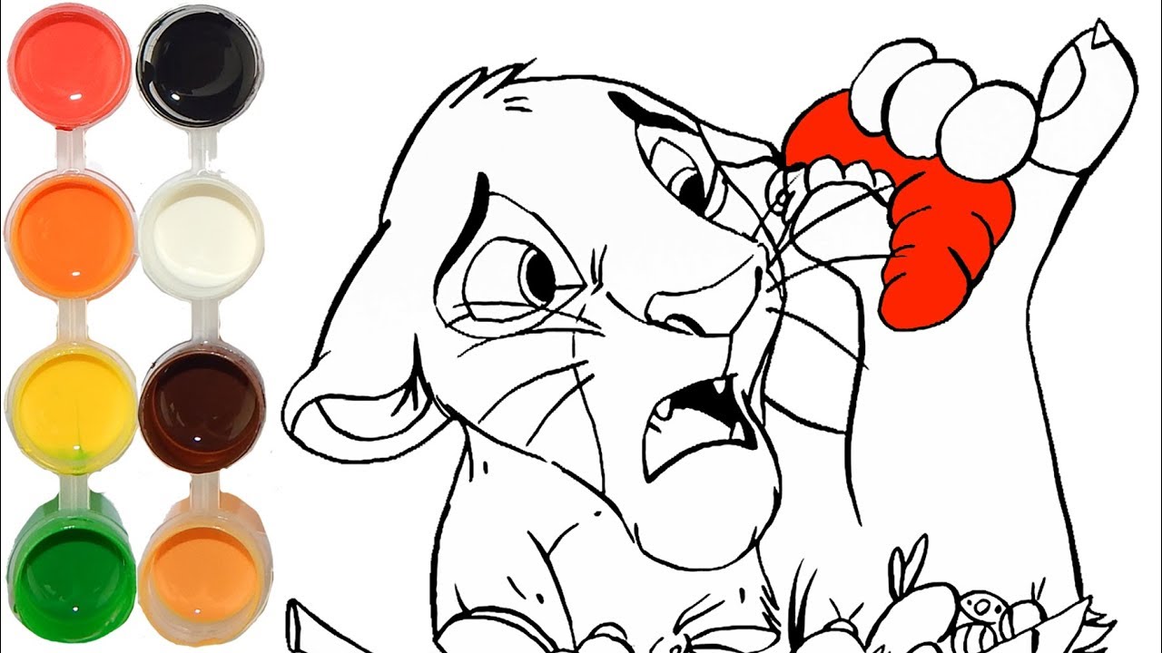 1280x720 How To Draw Color Simba The Lion King Drawing Classes Learning