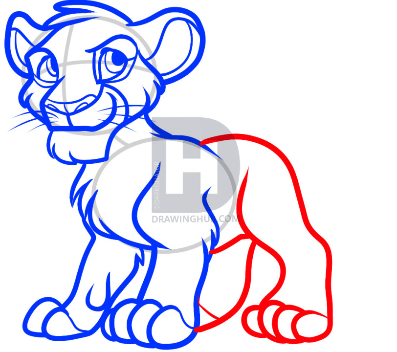 812x720 How To Draw Simba From The Lion King, Step