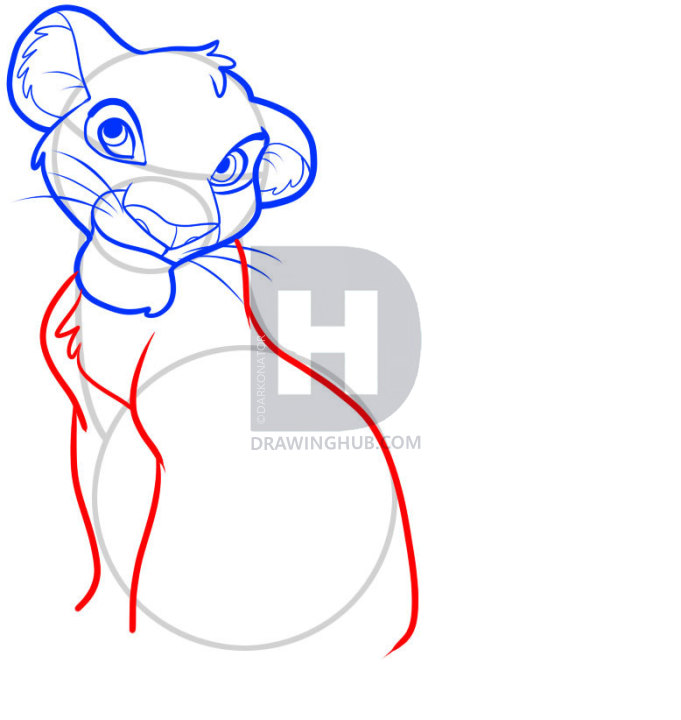 681x720 How To Draw Simba, Lion King, Step