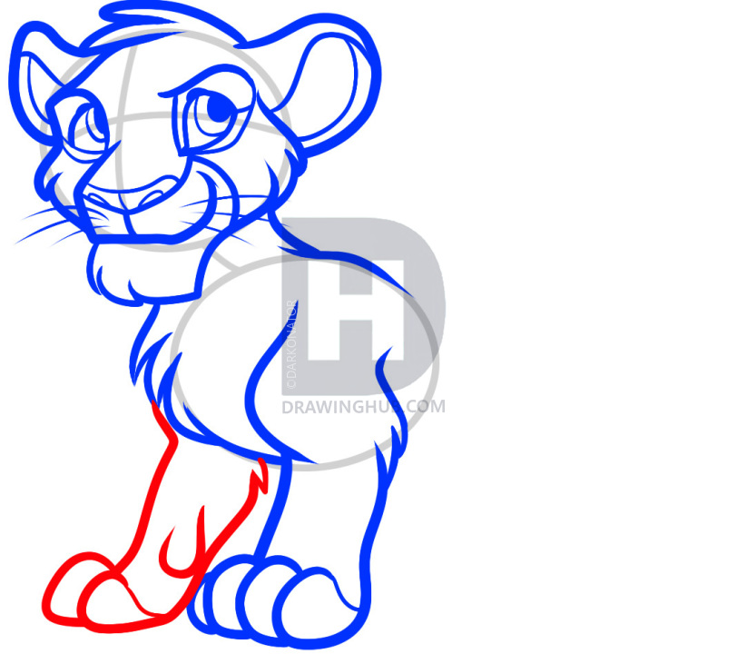 812x720 How To Draw Simba From The Lion King, Step