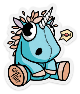 315x371 Plushie Unicorn Sticker Emma Y Simon
