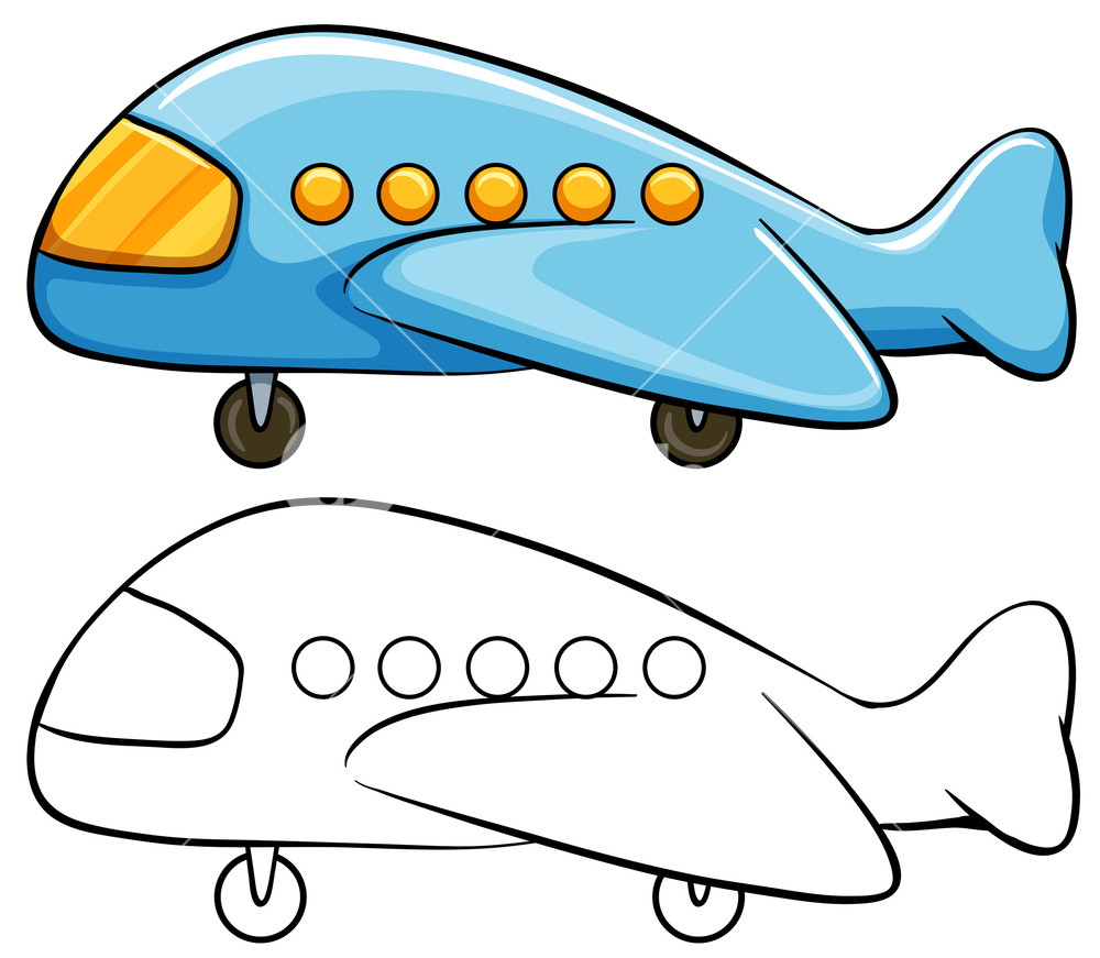 assembly drawing airplane simple for kids