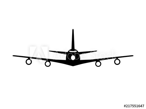 500x375 Jumbo Jet Simple Black On White Background Drawing Illustration
