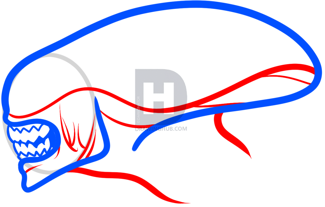 1080x690 How To Draw Alien Easy, Step