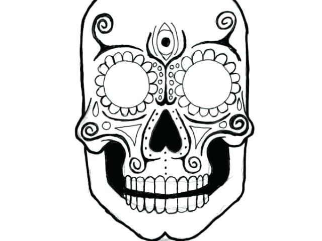 640x480 Sugar Skull Simple Simple Sugar Skull Coloring Pages Drawing