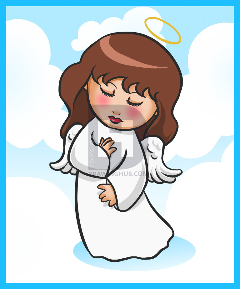 765x923 How To Draw A Simple Angel, Step