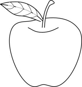 285x300 Apple Outline Clip Art Sunday School Drawing Apple, Apple Clip