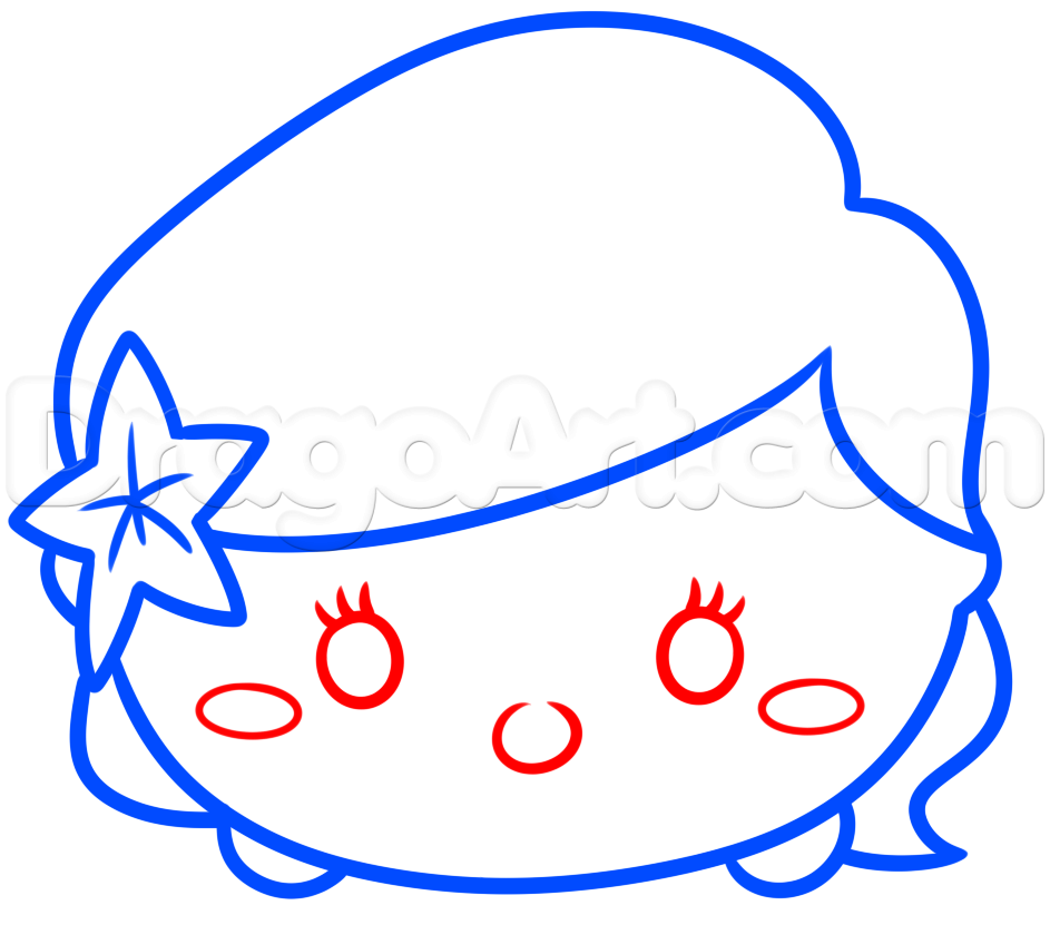 943x831 How To Draw Tsum Tsum Ariel, Step