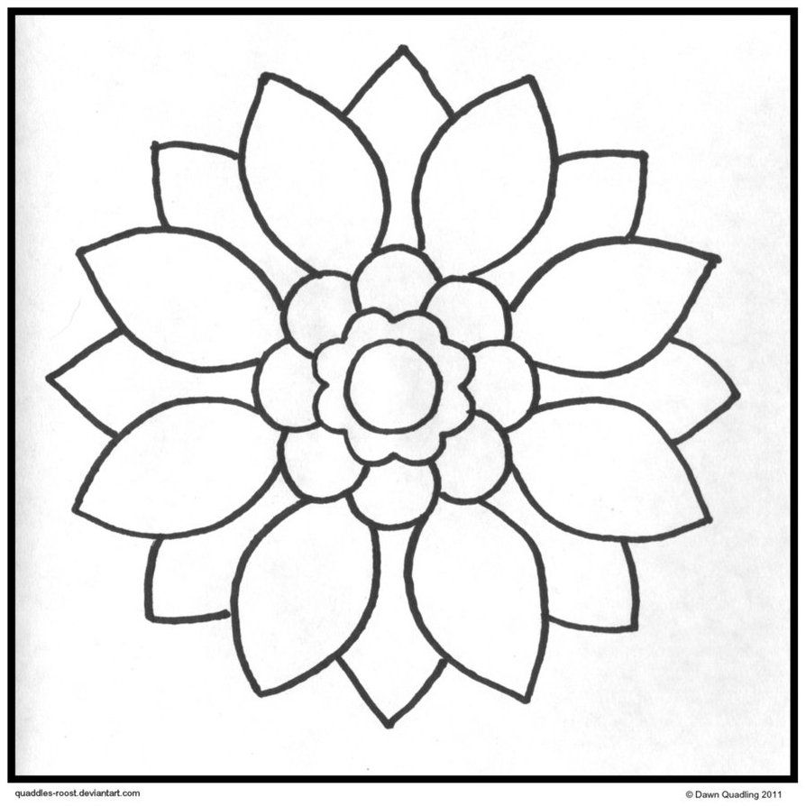 894x894 Simple Mandala Flower Coloring Pages Printable More