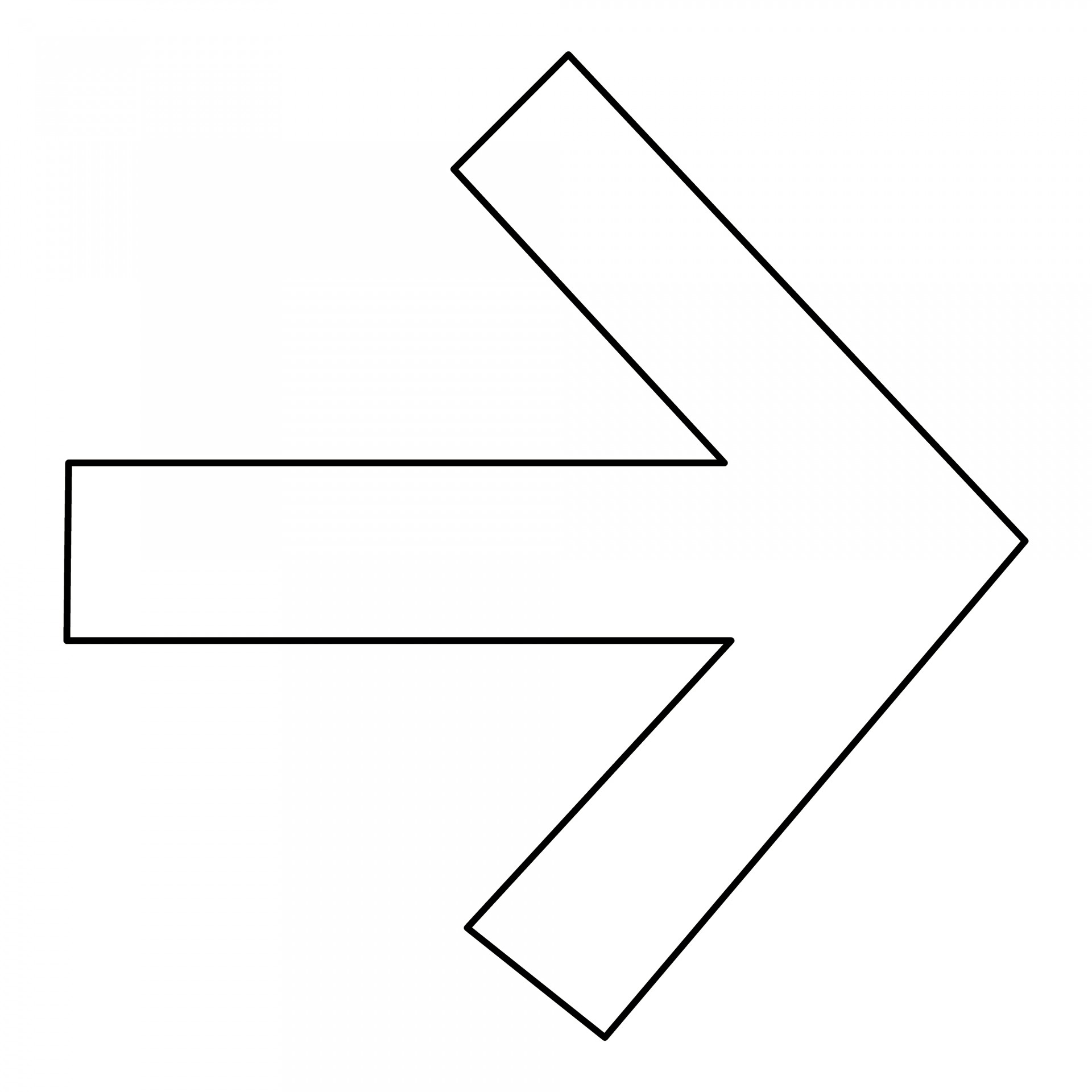 1920x1920 Black, Outline, Right, Arrow, Isolated