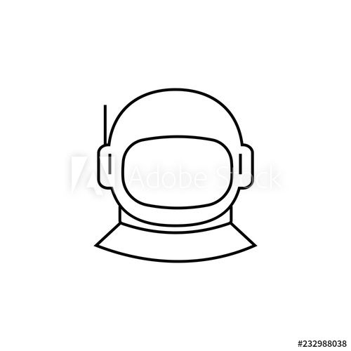500x500 astronaut spacesuit with helmet outline icon linear style sign
