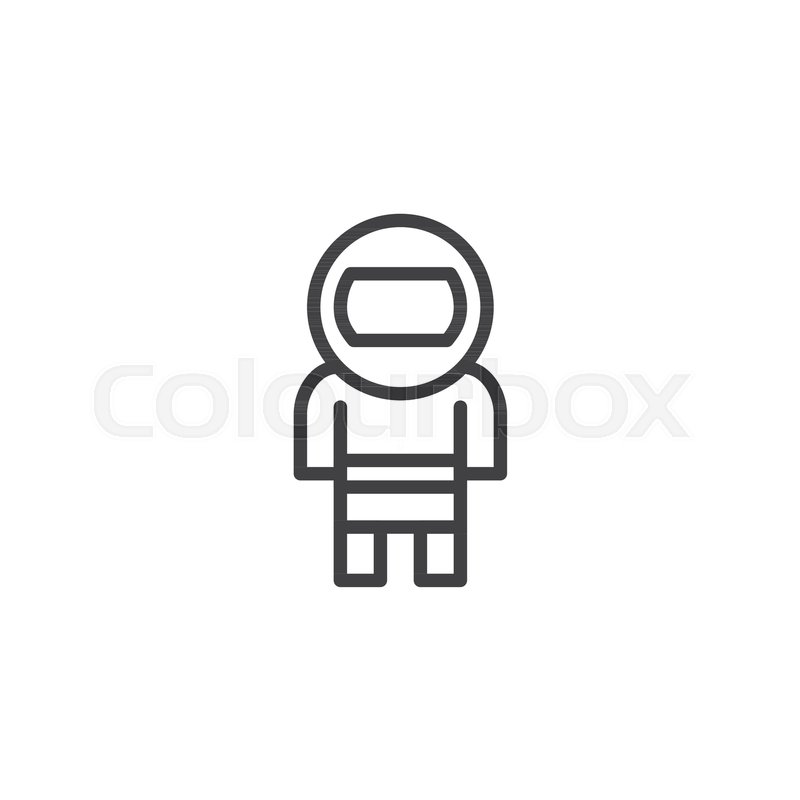 800x800 Astronaut Outline Icon Linear Style Stock Vector Colourbox