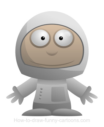 350x426 Drawing An Astronaut Cartoon