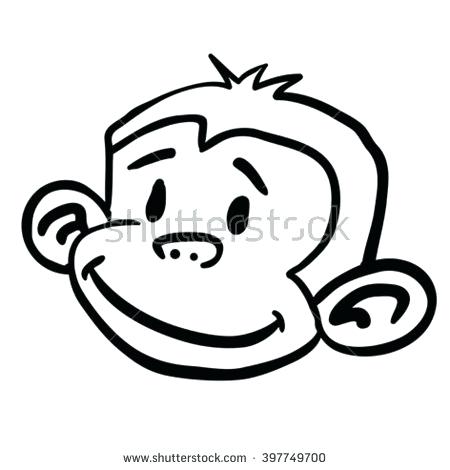 450x470 How To Draw A Cartoon Monkey Simple Drawing Of Monkey How To Draw