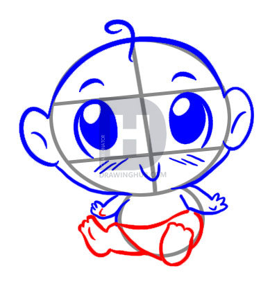 389x410 How To Draw A Simple Baby, Step