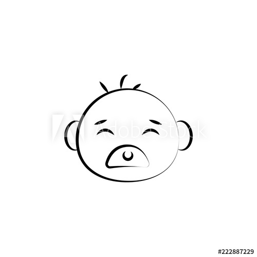 500x500 Bear Baby Face Art Concept Line Icon Simple Element Illustration