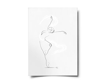 340x270 Dancer Drawing Etsy