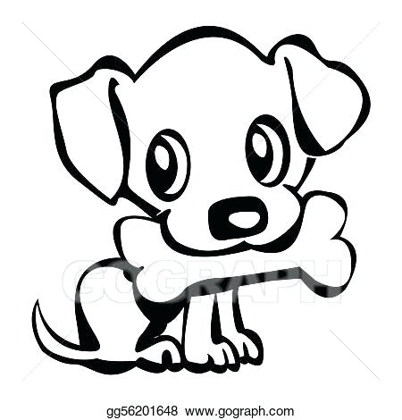 450x470 Puppy Drawing Puppy With Bone Pet Drawing Easy