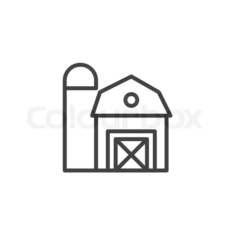 800x800 Farm Barn Outline Icon Linear Style Stock Vector Colourbox