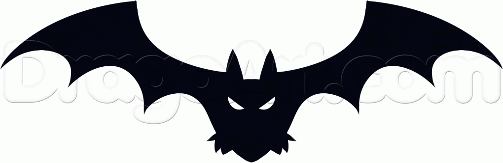 1020x332 How To Draw A Cartoon Halloween Bat, Step