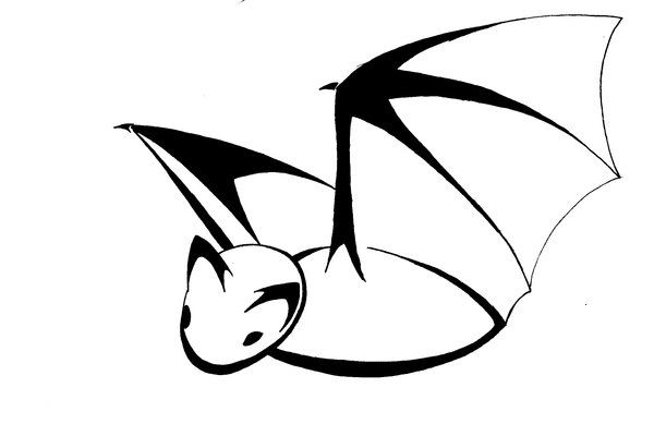 600x389 simple but cute tattoos piercings bat sketch, tattoos